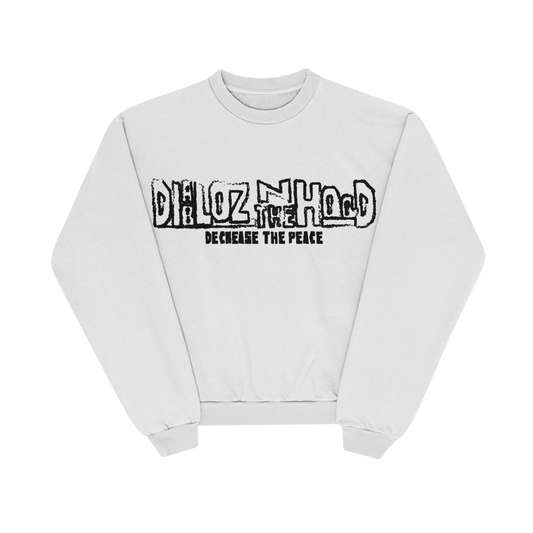 white diabloz in the hood crewneck